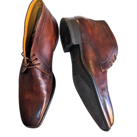 Magnanni Maren Chukka Spain Pebbled Leather Brown Boot...Size 10 - Picture 4 of 13